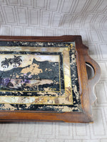 Vintage Rio de Janeiro Inlaid Butterfly Wing Tray