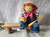 Ladie and Friends Lizzie High Boy on Bench with Dog Doll