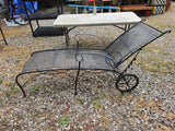 Classic Black Metal Chaise Lounge