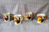 Set of 4 Pier 1 "Turkey" Coffee Mugs