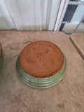 Green Glazed Terracotta Planter w/Saucer
