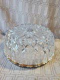 (A) Vintage Crystal and Silverplate Rim Salad Bowl