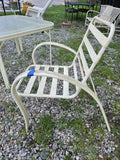 Square Patio Table w/Glass Top and Two Chairs (no cushions)