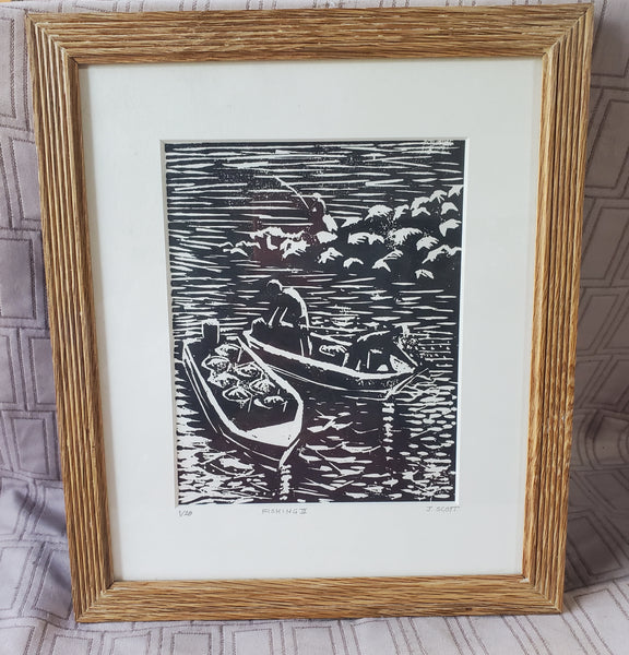 Signed and Number "Fishing II" Print by J. Scott