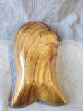 Carved Wooden 2 Sectioned Fish Platter