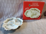 Porcelain Ware 3 Section Holly Yuletide Bon Bon Dish