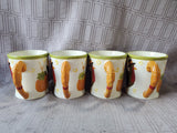 Set of 4 Pier 1 "Turkey" Coffee Mugs