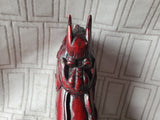 Asian Inspired Hand Carved Red Wood Dragon Figurine