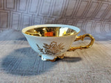 Bavaria Germany White and Gold Toned Demitasse and Saucer Set (A)