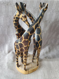 Kenyan Folk Art Hand Carved Wooden Giraffe Sculpture