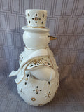 Lenox Florentine and Pearl Snowman Lit Figurine WORKS