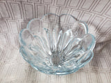 Heavy Clear Glass Flower Bowl
