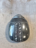 Hand Carved Egyptian Folk Art Black Stone Scarab