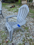 Grey Plastic Heavyweight Outdoor Chair with Folding Cup/Phone Holder