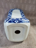 Asian Inspired Blue and White Geisha Pillow