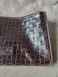 Dooney & Bourke Brown Leather Basket Weave Tote with Matching Wristlet