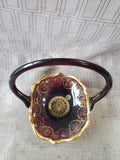 Italian Art Amethyst Glass Basket
