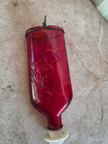 Red Glass Hummingbird Feeder (needs a new stopper)