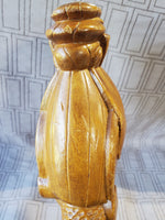 Asian Inspired Hand Carved Wood Woman Bust