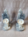 Pair of Carved Stone Man with Sombrero on Cactus Bookends