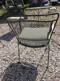 Pewter Tone 5/Piece Metal Outdoor Dining Set w/Green Cushions