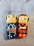 Ceramic Kokeshi Doll Man and Woman Salt and Pepper Shakers