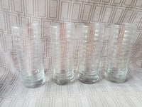 Set of 4 Clear Glass Ripple Glass Tumblers