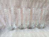Set of 4 Clear Glass Ripple Glass Tumblers