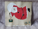 Signed Kimberly Smith Pottery Santa Wall Plaque