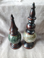 Pair of Kirklands Orb Finials