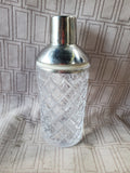 Heavy Clear Glass and Metal Cocktail Shaker