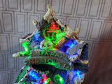 LED Village "House with Pumpkin Train" Lighted Figurine WORKS (B)
