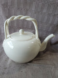 Hartley Greens & Co. Leeds Pottery Creamware Teapot and Scone Basket