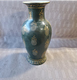 Andrea by Sadek Green and Gold Tone Pineapple Vase