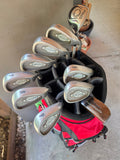 Calloway Women's Big Bertha X-12 Irons (S-4)w/Graphite Shafts + Red Calloway Golf Bag + Putter and Hybrid Club