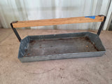 Galvanized Gardening Tray w/Wood Handle
