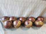 Set of 9 Resin Ornate Decorative Spheres
