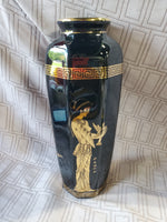 Greek Hand Painted Octagonal Vase