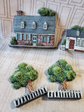 Lot of Brandywine Woodcrafts Buildings and Tree Figurines