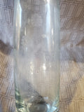 Etched Clear Glass Vase