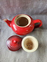 Le Creuset Red Traditional Teapot with Steeper