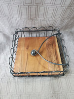 Metal and Wood Napkin Holder