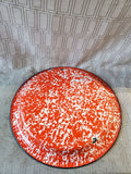 Red and White Enamel Serving Platter