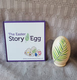 The Easter Story Egg Book and Wooden Nesting Egg Set