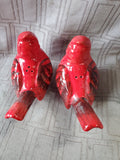 Pair of Red Cardinal Salt and Pepper Shakers