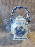 Vintage Blue and White Octagonal Teapot