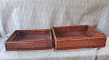 Pair of Rectangular Woven Wood Baskets