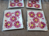 Set of 4 Fused Glass Pink Floral Trinket Dishes