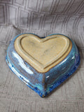 Pottery and Crackle Glass Heart Trinket Dish