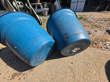 Two Teal/Blue Plastic Planters